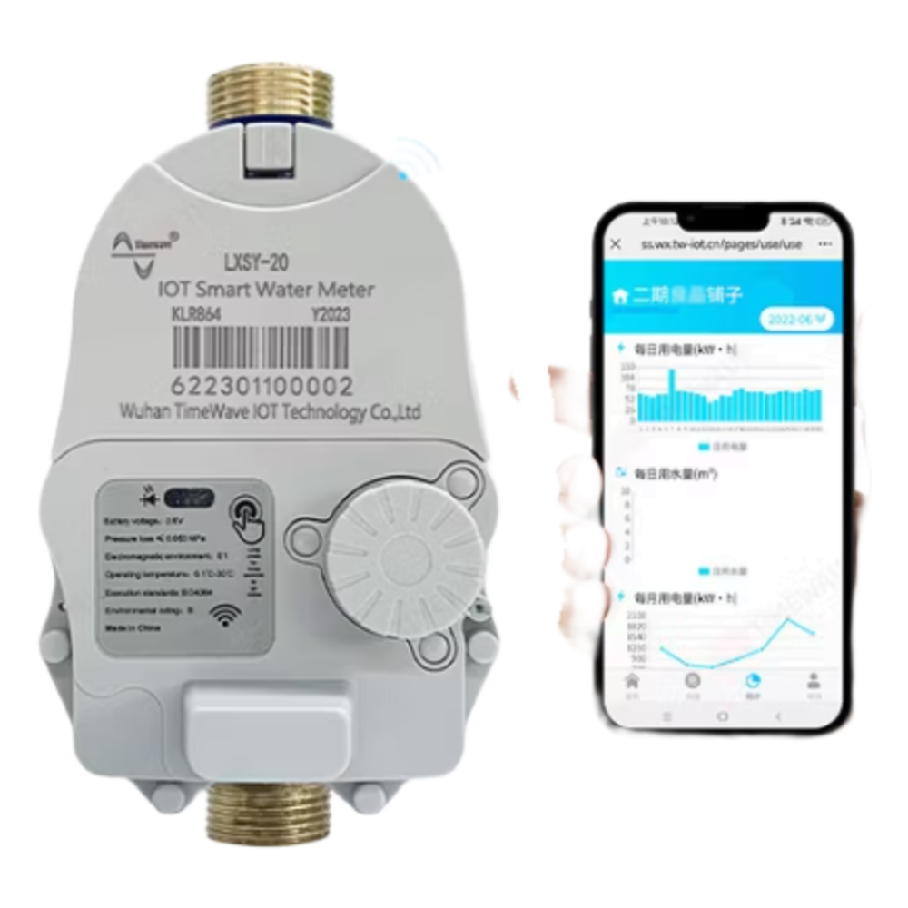 Medidor de Agua Mecánico LoRaWAN IoT de 1/2 Pulgada / Smart Metering y Telemetría para BMS / Válvula de Corte de Flujo / Batería Litio de Larga