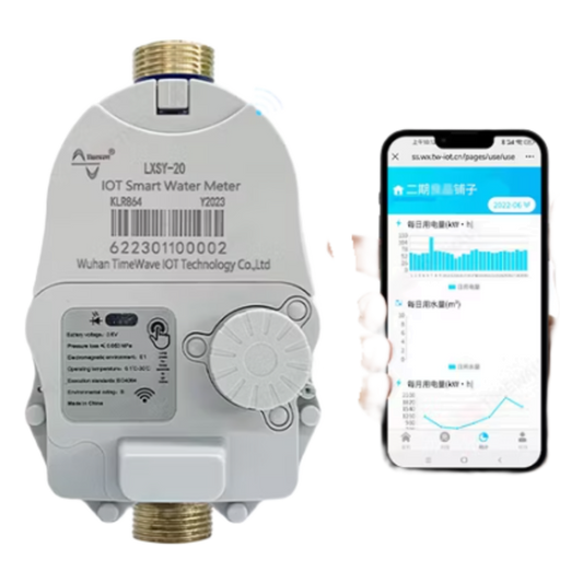 Medidor de Agua Mecánico LoRaWAN IoT de 1/2 Pulgada / Smart Metering y Telemetría para BMS / Válvula de Corte de Flujo / Batería Litio de Larga