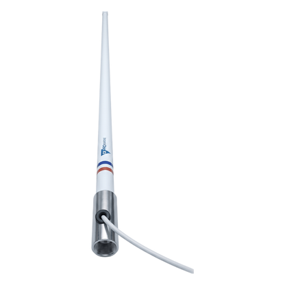 Antena Marina VHF TXPROMARINE TX5101SYS/10M / Fibra de Vidrio / 156-163 MHz / 6 dBi / Cable 10 m (32.8 ft) / Base Acero Inoxidable / PL-259 / Exterior
