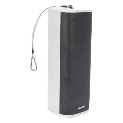 Bocina (Altavoz IP) | Tipo Columna | 60 Watts | No requiere amplificador | Exterior IP66 | Entrada de alarma | Voceo en tiempo real | Calendarización
