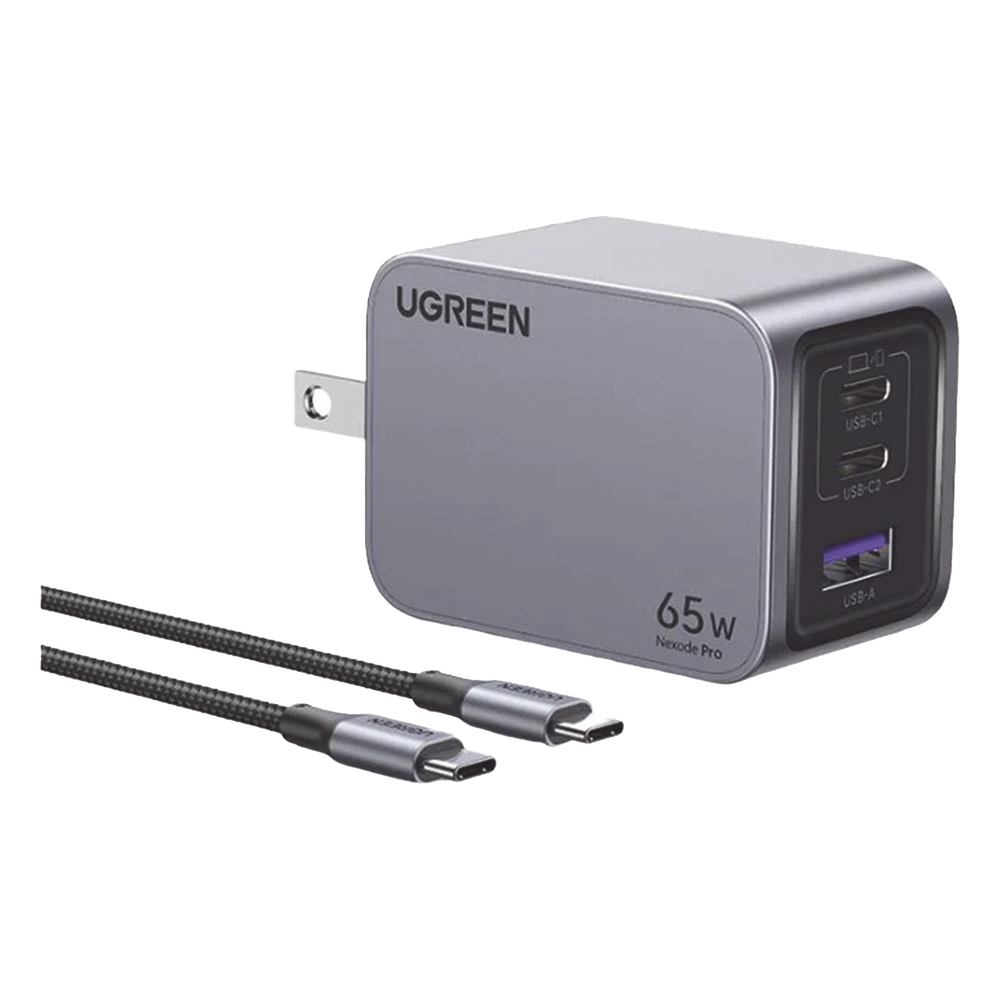 Cargador de 65W serie Nexode Pro | 3 Puertos de Carga Rápida | 2 USB-C | 1 USB-A | Tecnología GaNInfinity | PD3.1 de 65W / QC4.0 | Tecnología de