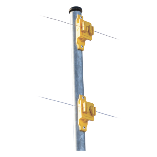 Aislador de Paso Amarillo Reforzado para Cercos Eléctricos / Aislamiento hasta 18 kV / Resistente a Clima Extremo / Polipropileno y Policarbonato