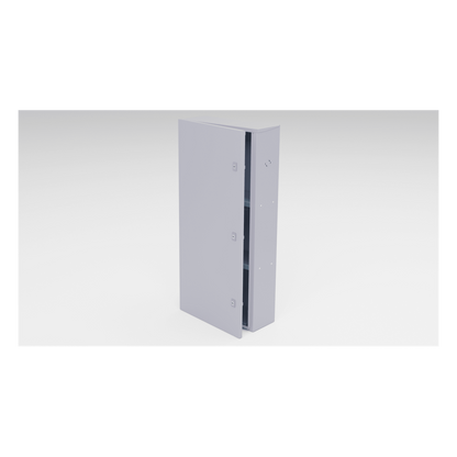 Gabinete para instalación de 3 Baterías , Fabricado en Lámina Galvanizada, Accesorios para poste (No incluidos)