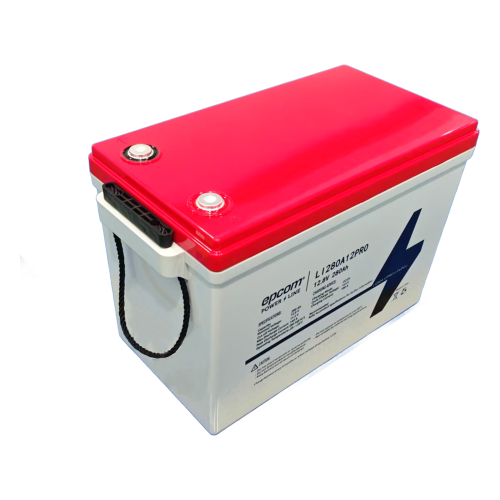 Batería de Litio LiFePO4 Ciclo Profundo / 12.8 Vcc / 280 Ah / 3.58 kWh / 6000 Ciclos / Descarga 140 A / Carga 100 A / BMS con Corte a 11.2 Vcc