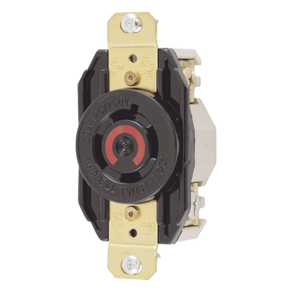 Receptáculo con Bloqueo de Media Vuelta Industrial 20 A 125/250 V CA / 3 Polos 4 Hilos / Nema L14-20R.