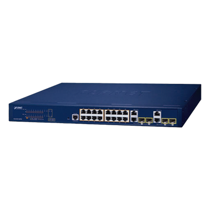 Switch Administrable PoE Capa 2 de 16 Puertos 10/100/1000 Mbps 802.3af/at, 4 Puertos SFP Gigabit, Hasta 240 W