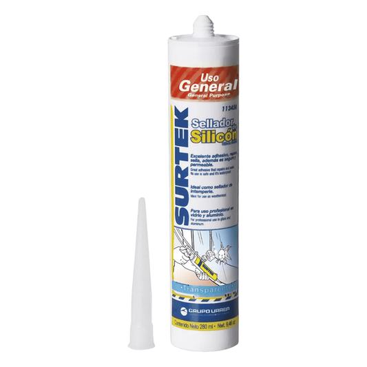 Silicón Sellador Transparente de Uso General (280 ml).