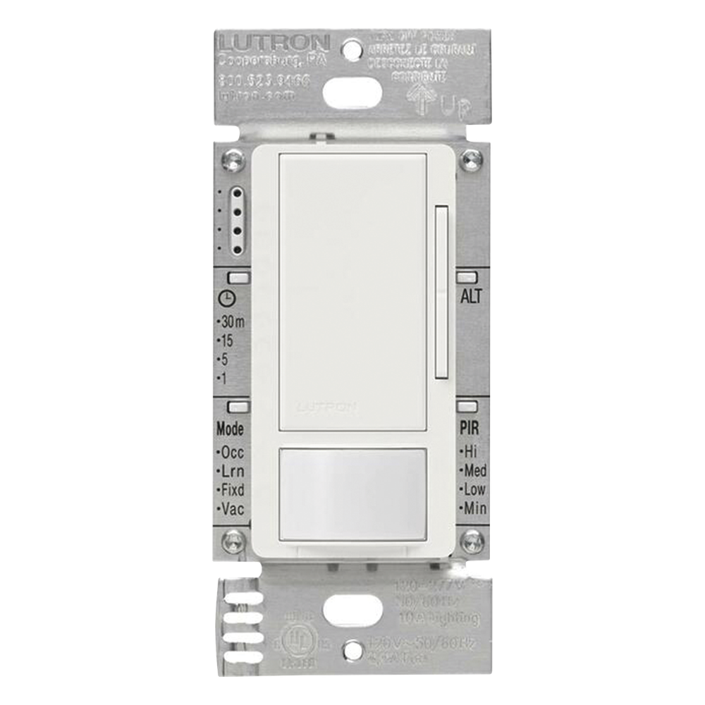 Atenuador 0-10 V con sensor de presencia Maestro para balastros electrónicos y drivers LED, 120-277 V, 8 A, tecnología XCT, unipolar o 3 vías, color