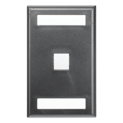 Placa de Pared Vertical, Salida Para 1 Puerto Keystone, Con Espacios Para Etiquetas, Color Negro