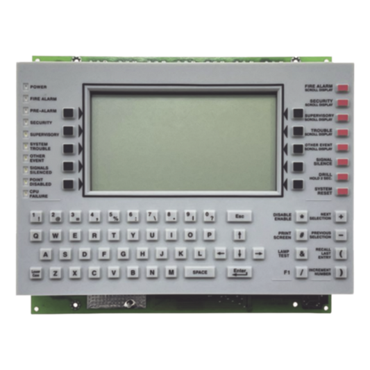 Anunciador de control de red con pantalla LCD de 640 caracteres para paneles NOTIFIER serie ONYX