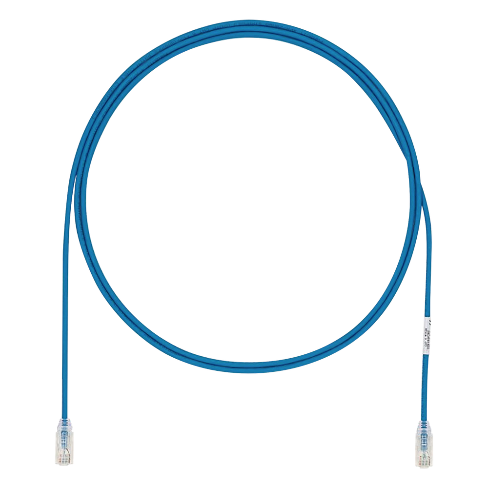 Cable de Parcheo UTP Cat6A, CM/LSZH, Diámetro Reducido (28AWG), Color Azul, 15.24 Metros (50 Pies)