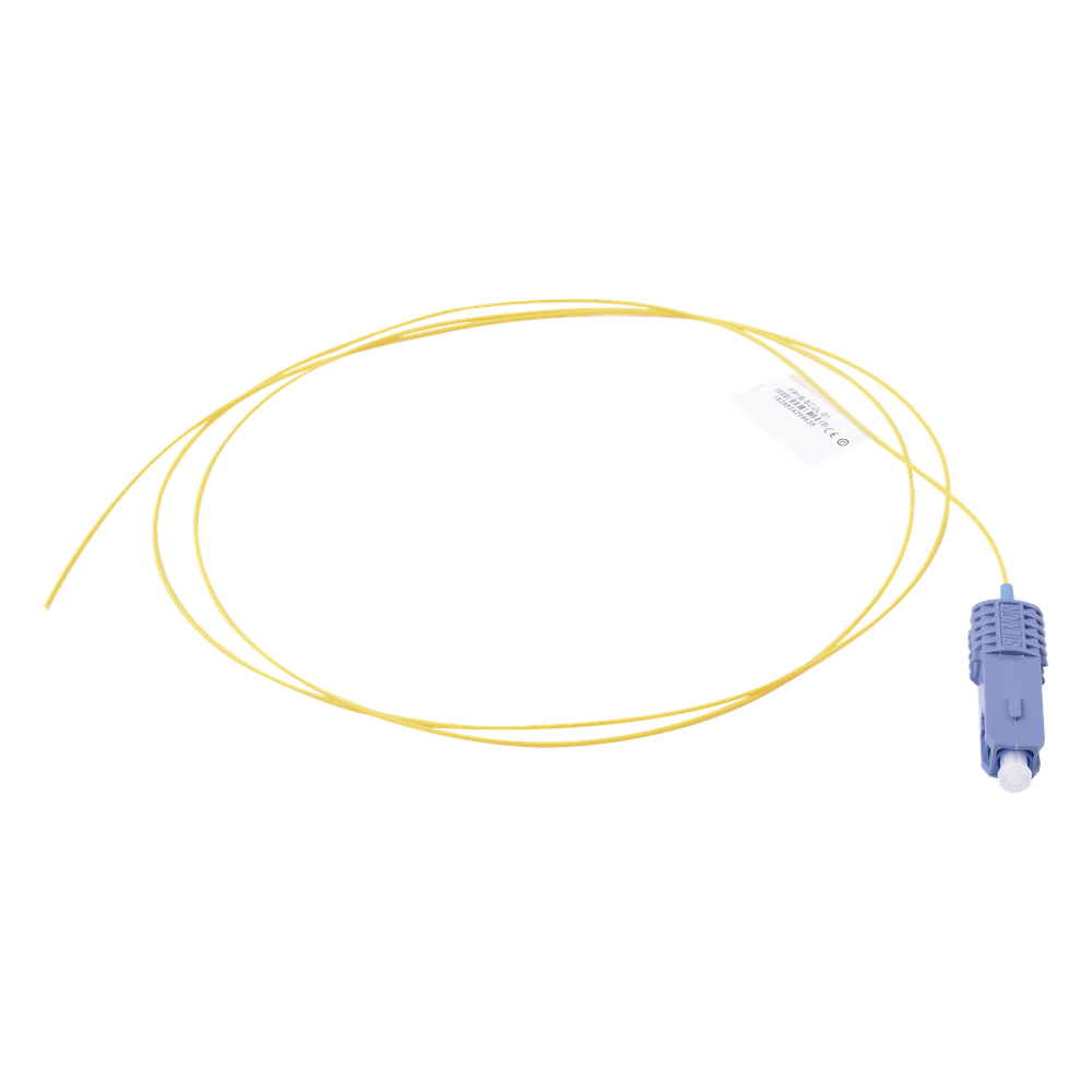 Pigtail de Fibra Óptica SC/UPC Simplex, Monomodo OS1/OS2 XGLO, OFNR, Color Amarillo, 1 Metro (3.28 Pies)