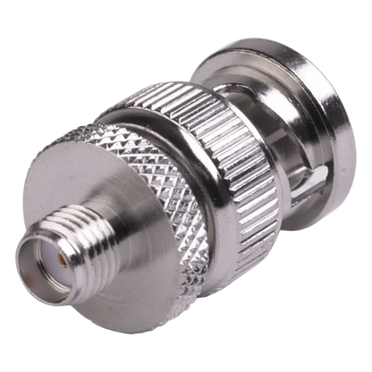 Adaptador en Línea de Conector SMA Hembra a BNC Macho, Níquel/ Oro/ Teflón