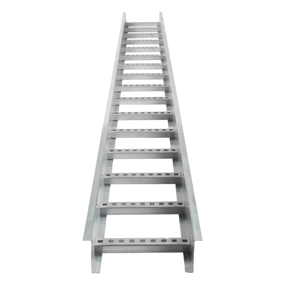 Escalera de Aluminio Portacables / Perfil Z / Peralte 3 1/4" /Paso 9" / Ancho 12" / 3.66 metros / Capacidad Máx. 274 Cables / Incluye Cople Union y