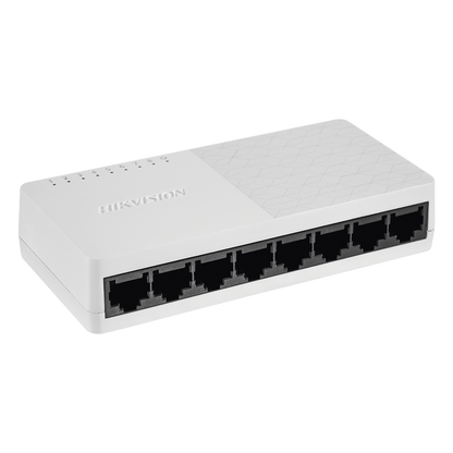 Switch No Administrable de Escritorio de 8 Puertos / Fast Ethernet 10 / 100 Mbps / Diseño Compacto y Estetico