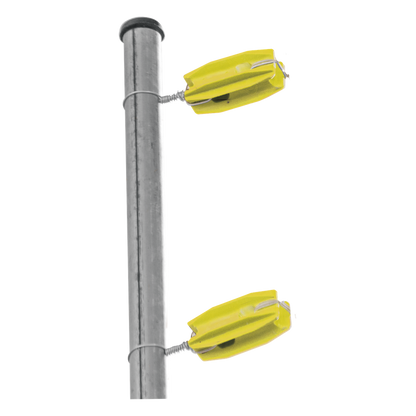 Aislador de Esquina Amarillo para Cercos Eléctricos / 18 kV / Resinas Vírgenes / Resistencia 7.5-10.2 kg / Anti UV / 66 mm x 31.6 mm