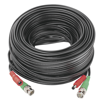 Cable Coaxial (BNC RG59) + Alimentación / SIAMES / 20 Metros (65.62 Pies) / Aleación Cobre + Aluminio CCA / Para Cámaras 4K / Uso Interior y Exterior