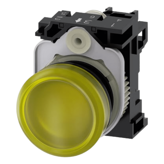 Lampara de señalización plástica con led color Amarilla, 110Vca