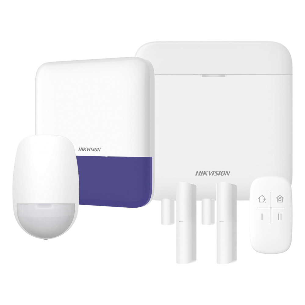 (AX PRO) KIT de Alarma AX PRO / Incluye: 1 Hub con bateria de respaldo / 1 Sensores PIR / 2 Contactos Magnéticos / 1 Control Remoto / 1 Sirena