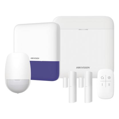 (AX PRO) KIT de Alarma AX PRO / Incluye: 1 Hub con bateria de respaldo / 1 Sensores PIR / 2 Contactos Magnéticos / 1 Control Remoto / 1 Sirena