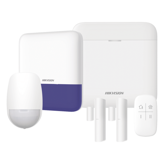 (AX PRO) KIT de Alarma AX PRO / Incluye: 1 Hub con bateria de respaldo / 1 Sensores PIR / 2 Contactos Magnéticos / 1 Control Remoto / 1 Sirena