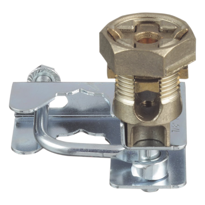 Abrazadera para Tierra Física en Base de Piso Falso, para Cables de 6 a 1/0 AWG. Para Pedestales Cuadrados de 7/8" y Circulares de 1" a 1 1/8"