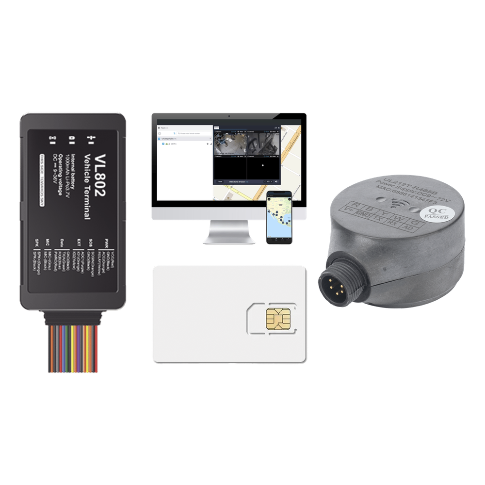 Kit localizador vehicular / 4G LTE / BLE / RS485 / Audio dos vias (requiere accesorios) / incluye SIM500MB2Y, Plataforma EPCOMGPSCODE y UL212 Sensor