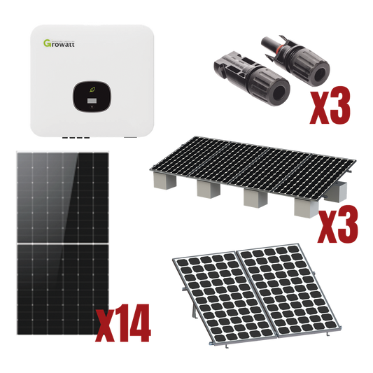 Kit Solar Interconexion / 8kW 220Vca / Inversor GROWATT / Montaje Incluido