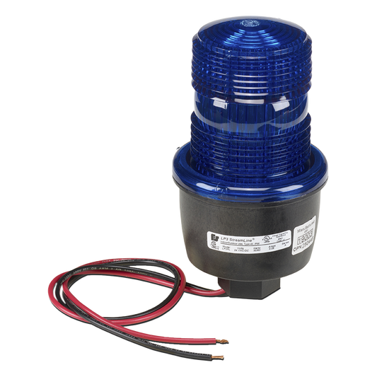 Luz de advertencia LED serie Streamline, 24 Vcd, montaje en tubo, azul