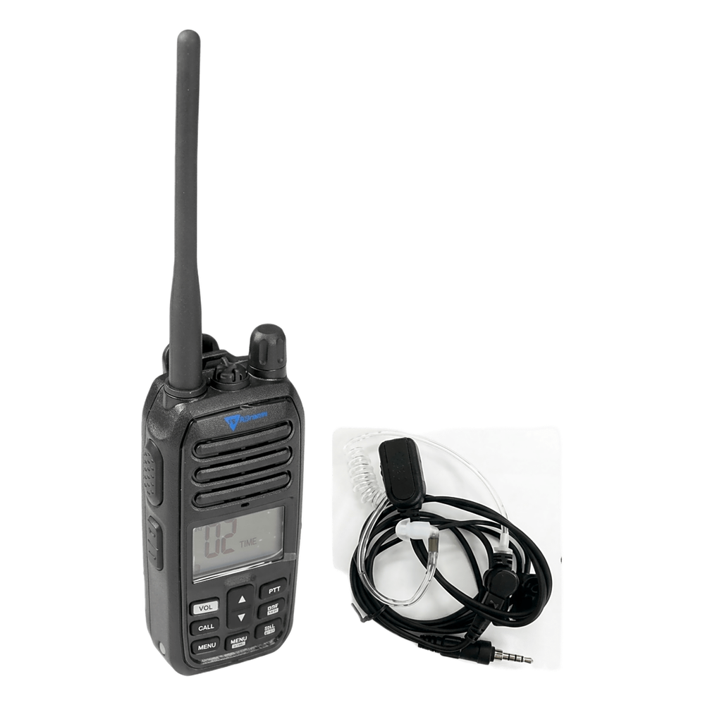 Radio Portátil Marino TXM52 / Sumergible IP67 / Luz Activada por Agua / NRC Reducción de Ruido / Dual-Watch / 5W de Potencia / Incluye Micrófono