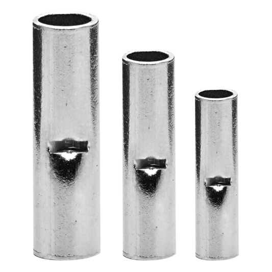 Conector a tope / Sin aislar / 22 - 16 AWG / Sin color / Paquete de 25 piezas.