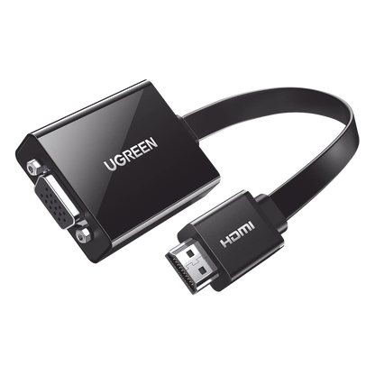 Adaptador HDMI a VGA / Resolución 1080P / Audio 3.5mm / Con Puerto Micro USB para Alimentación / Plug & Play / No Requiere Controlador / ABS