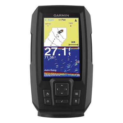 Fishfinder STRIKER™ Plus 4 con GPS Integrado / Pantalla QSVGA 272 x 480 píxeles / Frecuencias 50-200 kHz / Potencia 200 W RMS / Tecnología de
