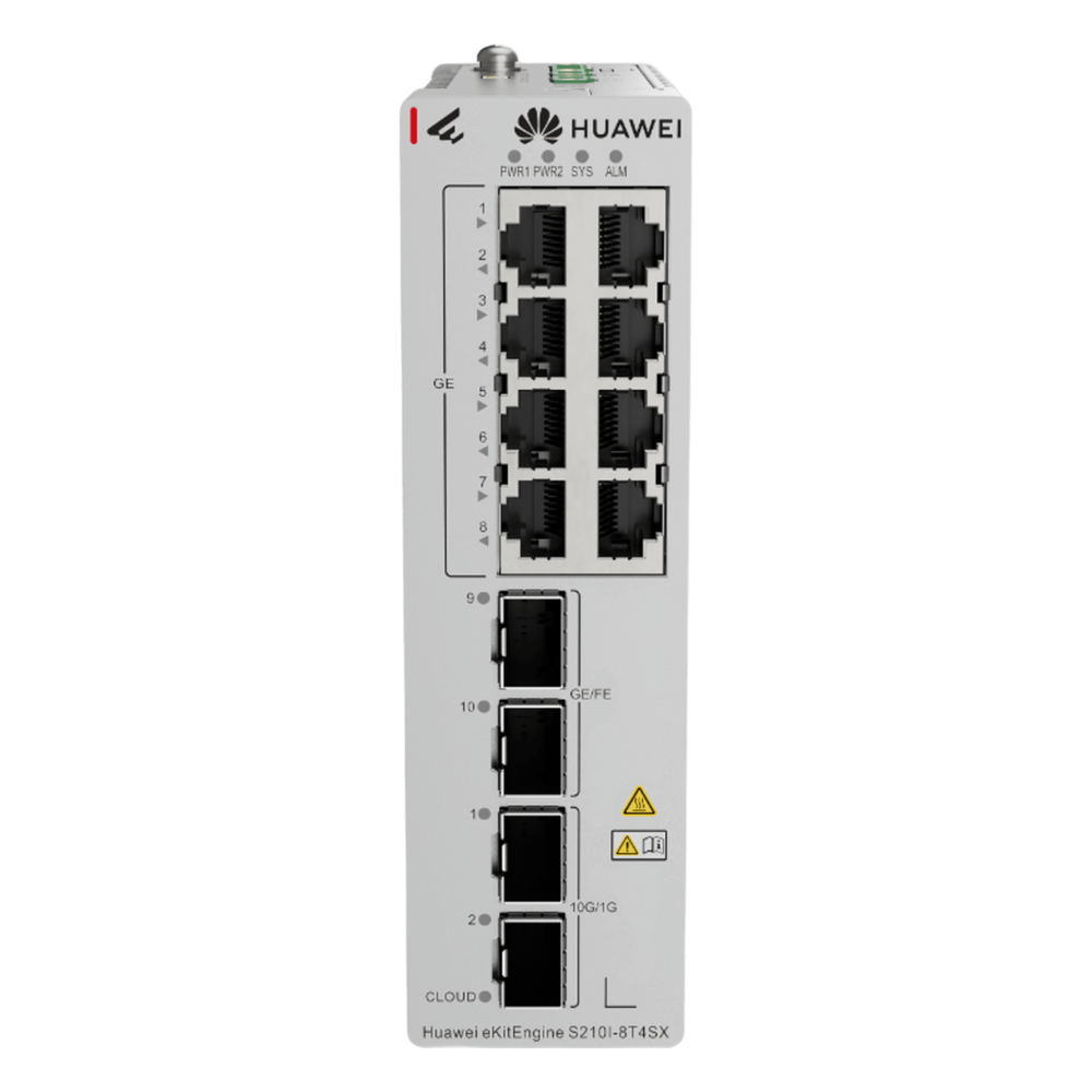 Switch Industrial eKit / 8 Puertos Gigabit + 2 SFP + 2 SFP+ / Montaje en Riel DIN / Fuente Redundante 1+1 : 9.6 a 50 VCD / Libre de licenciamiento