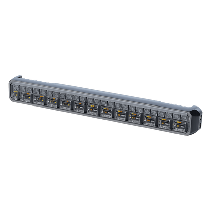 Luz Auxiliar de 45 LED, Top Rojo, Tricolor Rojo/Azul/Blanco, 11.42", Lente Transparente, SAE