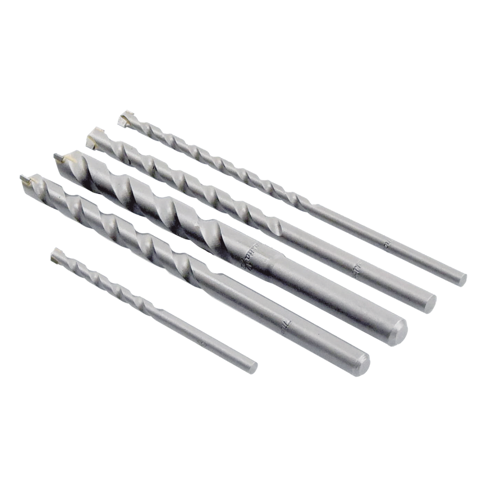 Juego de 5 Pzas. de Broca para Concreto, Zanco Recto (3/16", 1/4", 5/16", 3/8" y 1/2").