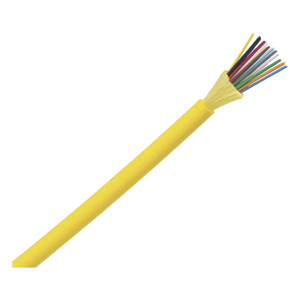 Cable de Fibra Óptica de 12 Hilos, Monomodo OS2 9/125, Interior, Tight Buffer 900um, No Conductiva (Dieléctrica), OFNP (Plenum), Precio Por Metro