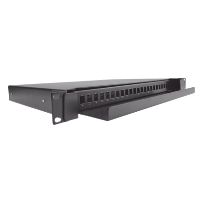 Distribuidor de Fibra Óptica Deslizable, Vacío, 19 Pulgadas (48.26 cm), Acepta 24 Adaptadores LC Duplex o LC Simplex o 24 SC Simplex, 1U