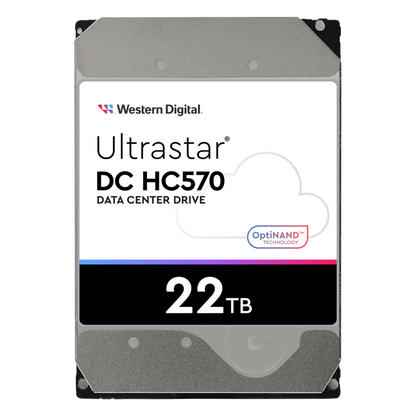 Disco Duro Data Center Ultrastar / 22 TB / 7200 RPM / 6 Gb/s SATA - 12 Gb/s SAS / HelioSeal con Helio / OptiNAND con Flash iNAND / ArmorCache / 2.5M