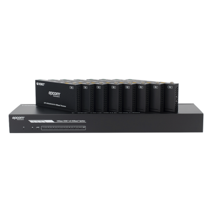 Splitter mas Extensor de Video | 1x8 | ProAV | HDBaseT™ | 120m en 4K@60Hz | 150m en 1080p@60Hz | Cat6/6a/7 | Gestión Avanzada EDID | Control IR y
