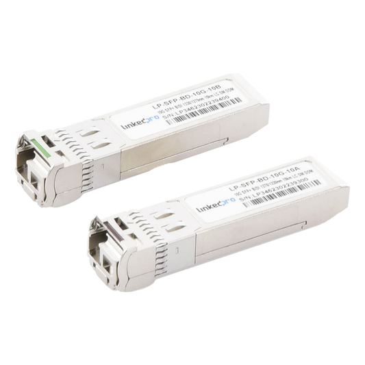 Transceptores Ópticos Bidireccionales SFP+ (Mini-Gbic) / Monomodo 1270 & 1330 nm / 10 Gbps / 10GBASE-BX / Conector LC/UPC Simplex / DDM / Hasta 10 km