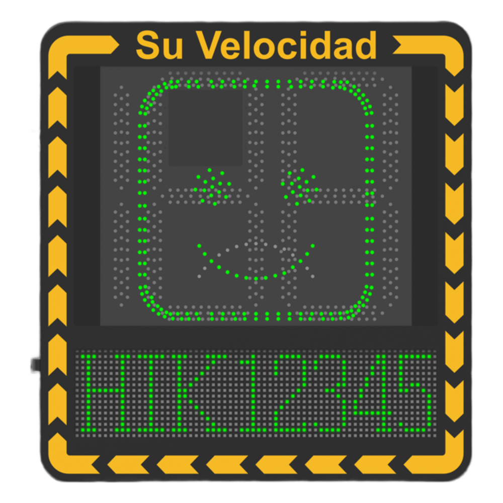 Display LED para Control de Velocidad Exterior / Distancia Visible de 100 m / LED de Alta Luminosidad y Bajo Consumo / Visualización de Velocidad con