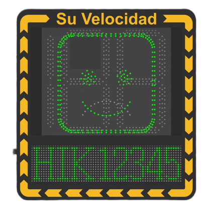 Display LED para Control de Velocidad Exterior / Distancia Visible de 100 m / LED de Alta Luminosidad y Bajo Consumo / Visualización de Velocidad con