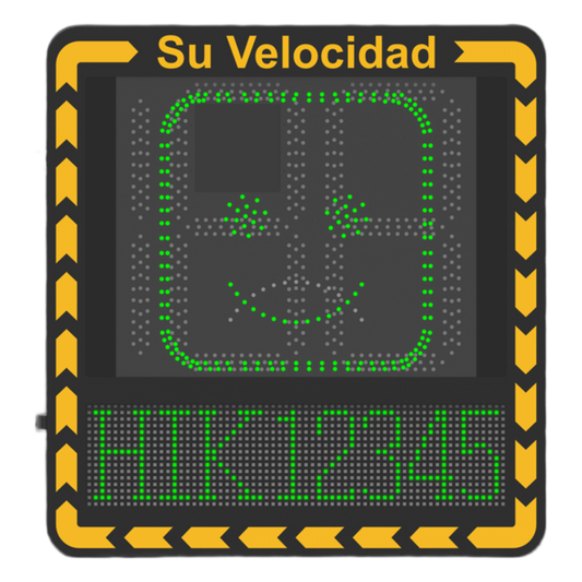 Display LED para Control de Velocidad Exterior / Distancia Visible de 100 m / LED de Alta Luminosidad y Bajo Consumo / Visualización de Velocidad con