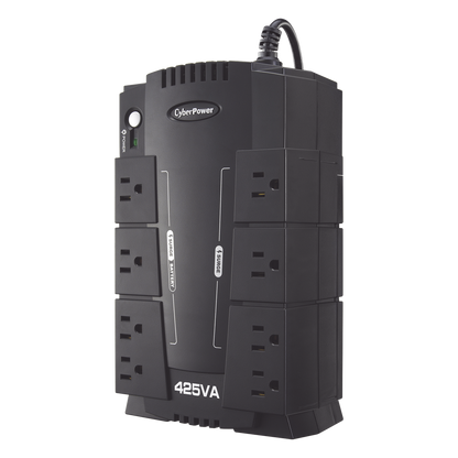 UPS de 425 VA/255 W, Topología Standby, Entrada 120 Vca NEMA 5-15P, Tipo Gabinete Compacto, Con 8 Tomas NEMA 5-15R