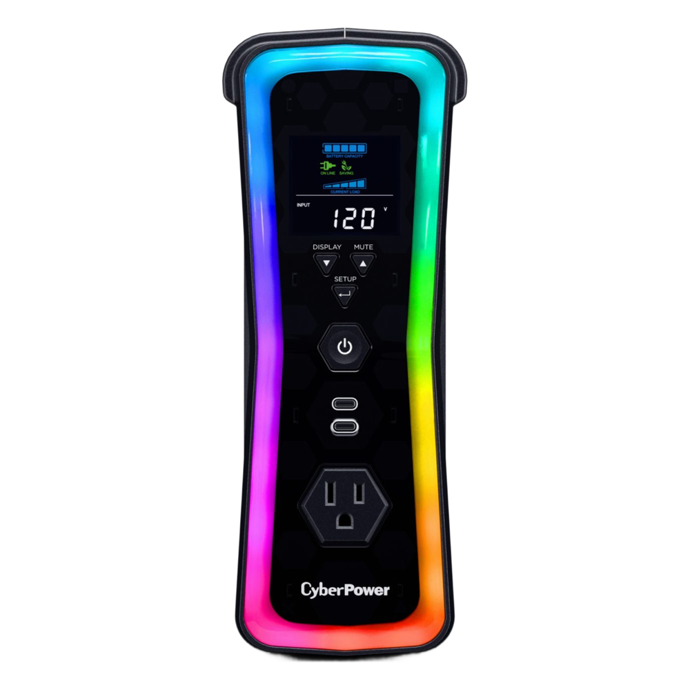 UPS Gamer de 1500 VA/1000 W, Topología Línea Interactiva, Entrada 120 Vca NEMA 5-15P, y 13 Salidas NEMA 5-15R, Puerto USB, Con Regulador de Voltaje