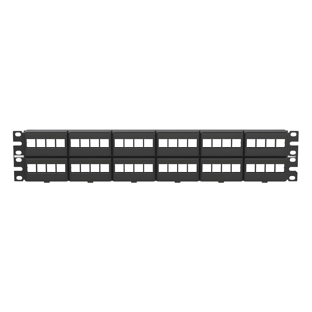 Panel de Parcheo Modular Keystone (Sin Conectores), de 48 Puertos, Identificación con Etiqueta Adhesiva, 2UR