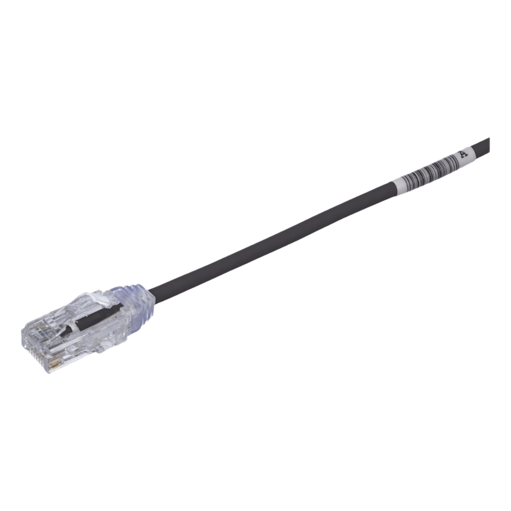Cable de Parcheo TX6, UTP Cat6, Diámetro Reducido (28AWG), Color Negro, 20.2 cm (8 Pulgadas)