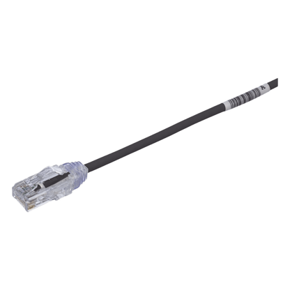 Cable de Parcheo TX6, UTP Cat6, Diámetro Reducido (28AWG), Color Negro, 20.2 cm (8 Pulgadas)