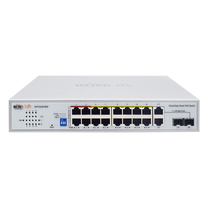 Switch PoE / Administración en la nube / Con 16 puertos 10/100 Mbps PoE af/at (Puertos 1-4: bt 90W) / 2 Puertos Uplink 10/100/1000 Mbps / 1 Puerto